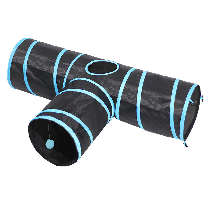 Foldable Cat Tunnel for Entertaining Felines-2