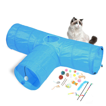 Foldable Cat Tunnel for Entertaining Felines-5